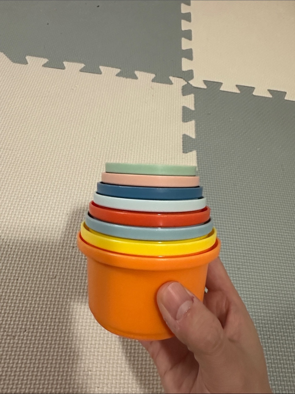 Stacking Cups Set - Orange and Multicolor Kids Toy